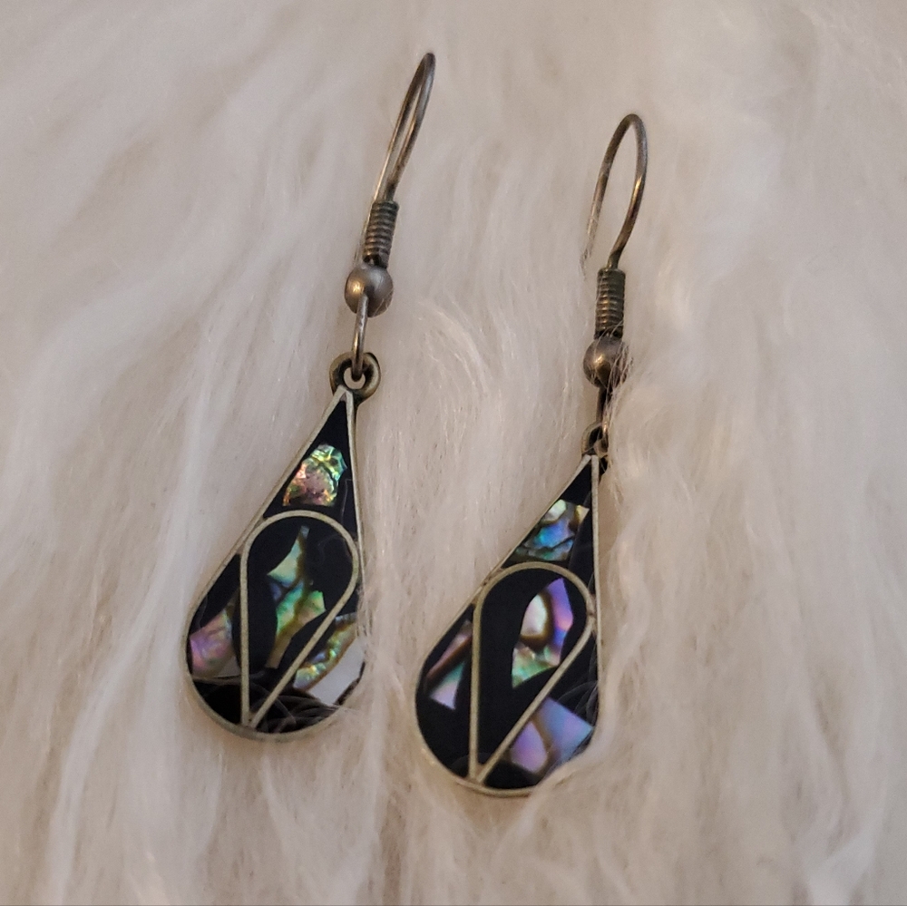 💝Beautiful-Abalone Church Window, Mosaic Teardrop Earrings